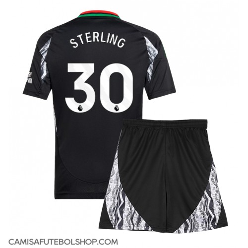 Camisa de time de futebol Arsenal Raheem Sterling #30 Replicas 2º Equipamento Infantil 2024-25 Manga Curta (+ Calças curtas)